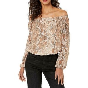 NWOT  GUESS WILD SNAKE PRINT CARMEL BLOUSE